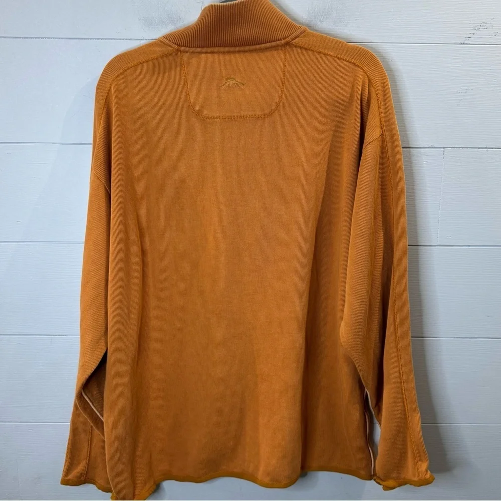 Tommy Bahama | Men's Orange Half-Zip Sweater Size Medium